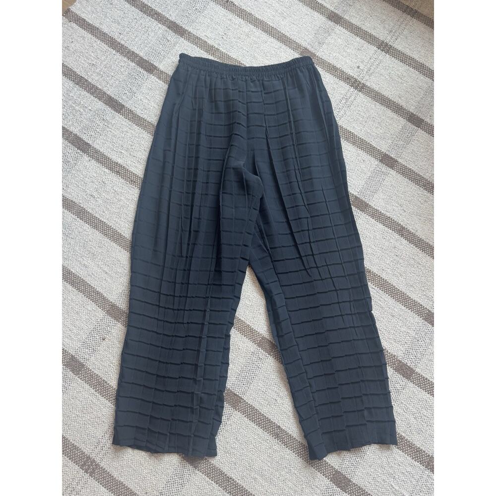 Babette SF Women’s Black Pleated Trouser Pants Large Pull on Minimal Lagenlook